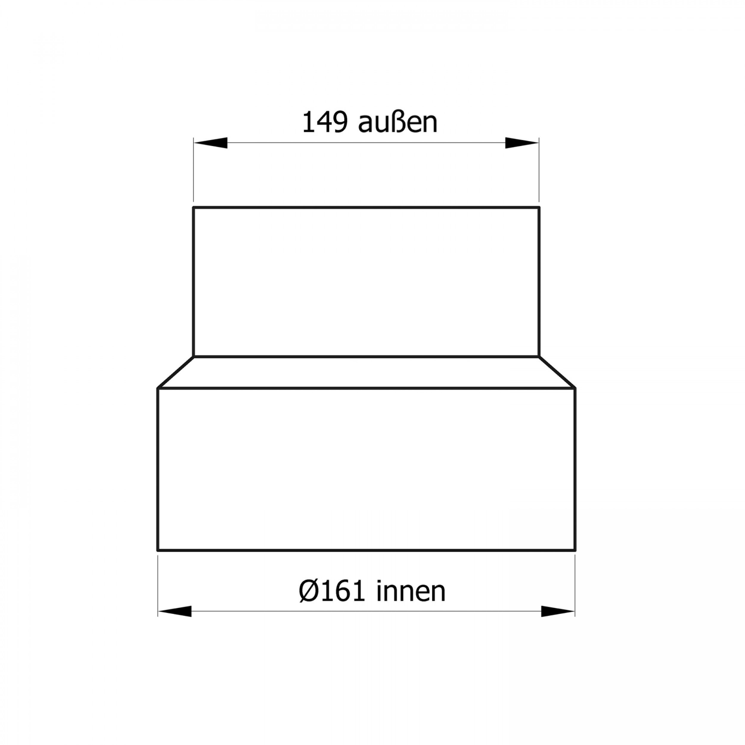 raik Rauchrohr Ofenrohr Reduzierung Innendurchmesser 160 mm Außendurchmesser 150 mm Stahl 2 mm Senotherm Gussgrau für Kaminöfen Kamine Holzkessel Holzvergaser Made in EU