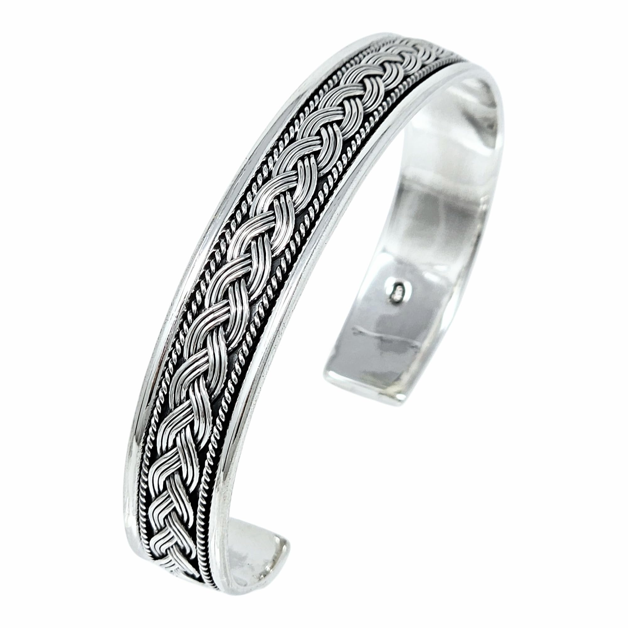 Pulsera Plata 20 Gramos Regalo Brazalete De Plata De Ley 925 TreasureBay - 20g, 18cm, Ajustable, Incluye Caja De Regalo Regalos Hombres
