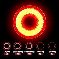 Vista 3 de Luz trasera inteligente para bicicleta, detección de frenos, encendido/apagado automático, luz trasera súper brillante de 22 LED, 5 modos