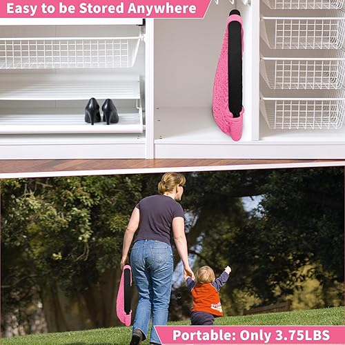 Miniatura 7 de Hi-Na Columpio de árbol para niños, asiento ajustable de cuerda para niños pequeños con ganchos a presión y correas, capacidad de 440 libras,