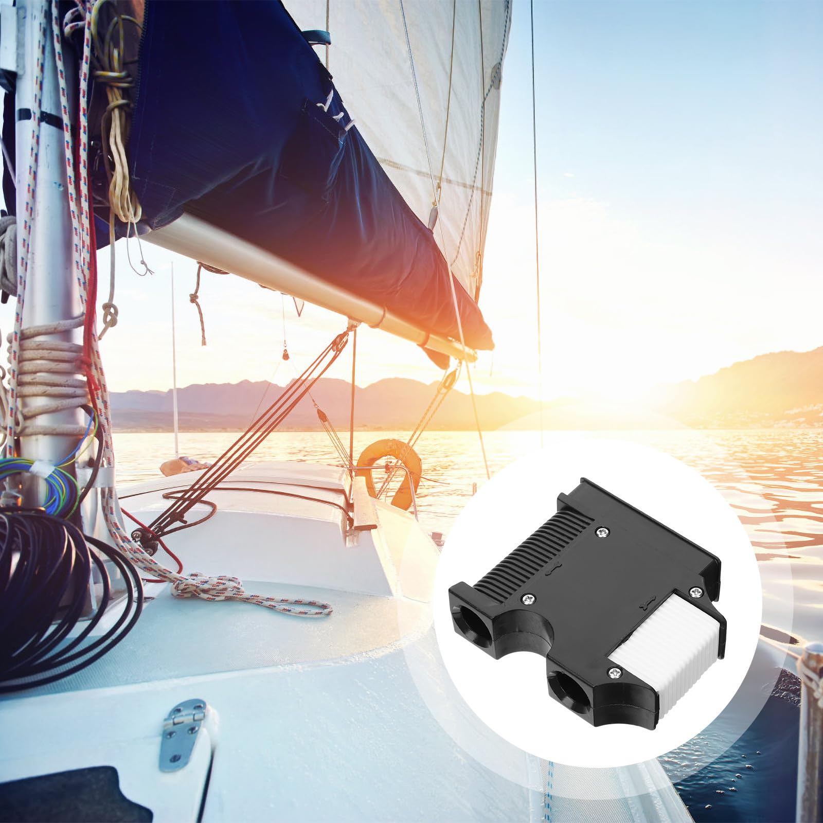 Supports de Fixation pour Pare-Battages Bateaux 2 Pièces Noir et Blanc en Matériau Marin, Crochets Robustes pour Défenses Marines et Amarrage, Accessoires pour Plaisanciers