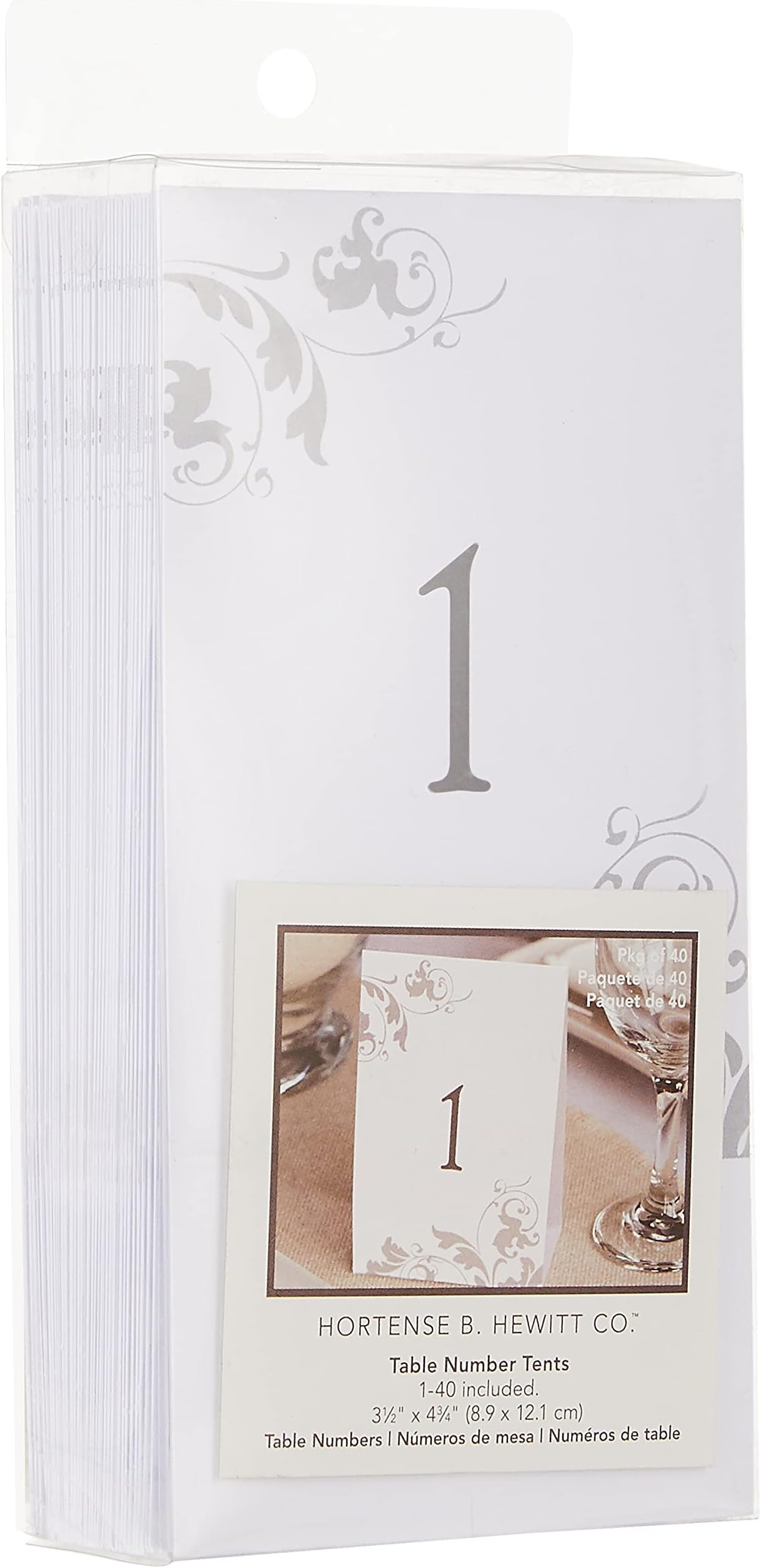 Table Number Tents, 1-40, Grey Flourish