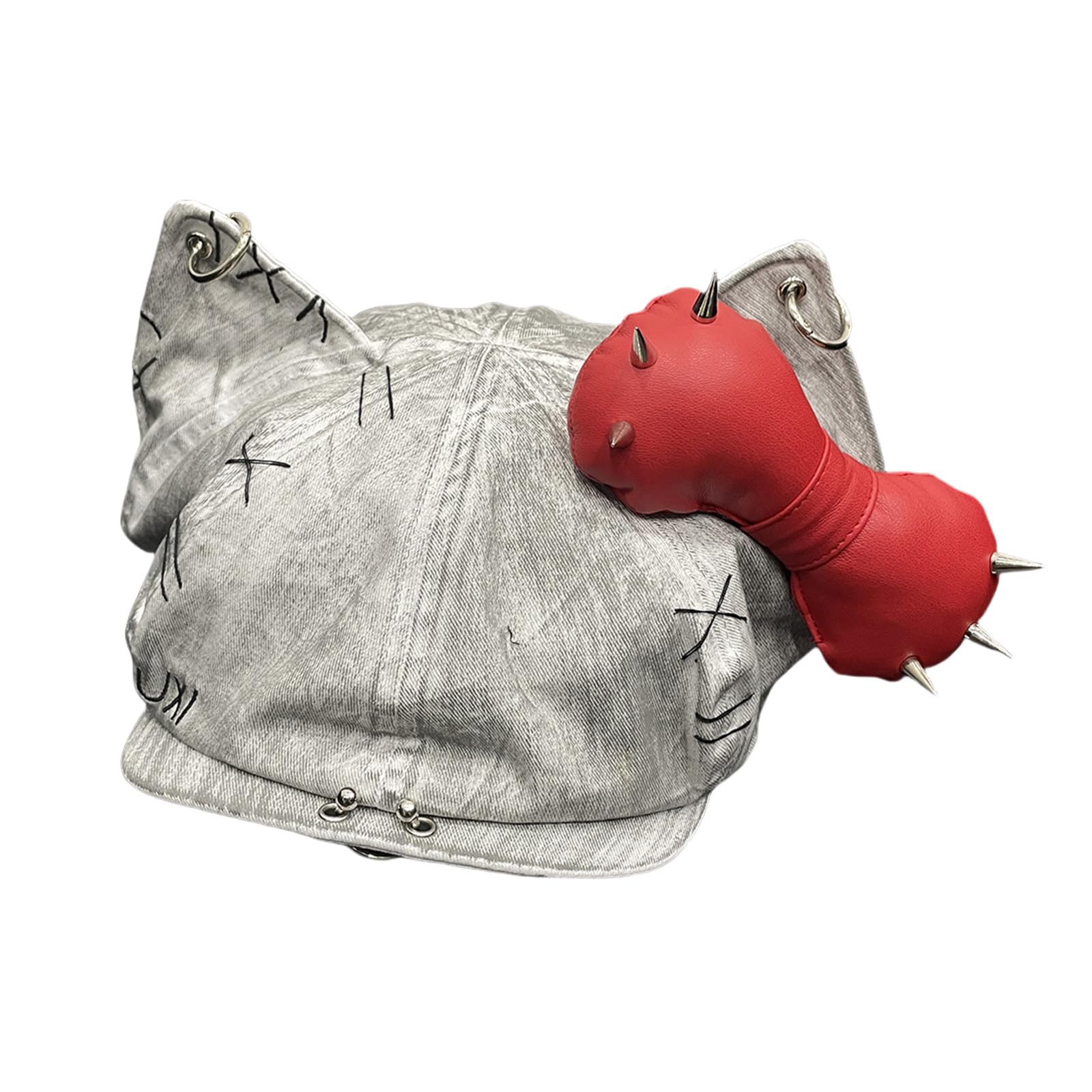 Cappello dell'unità di elaborazione dell'orecchio del cane degli anni 2000 per gli adulti punk ottagonale cappello casquettes Street Wear Hiphop Caps per attività all'aperto Sunproof Baseball