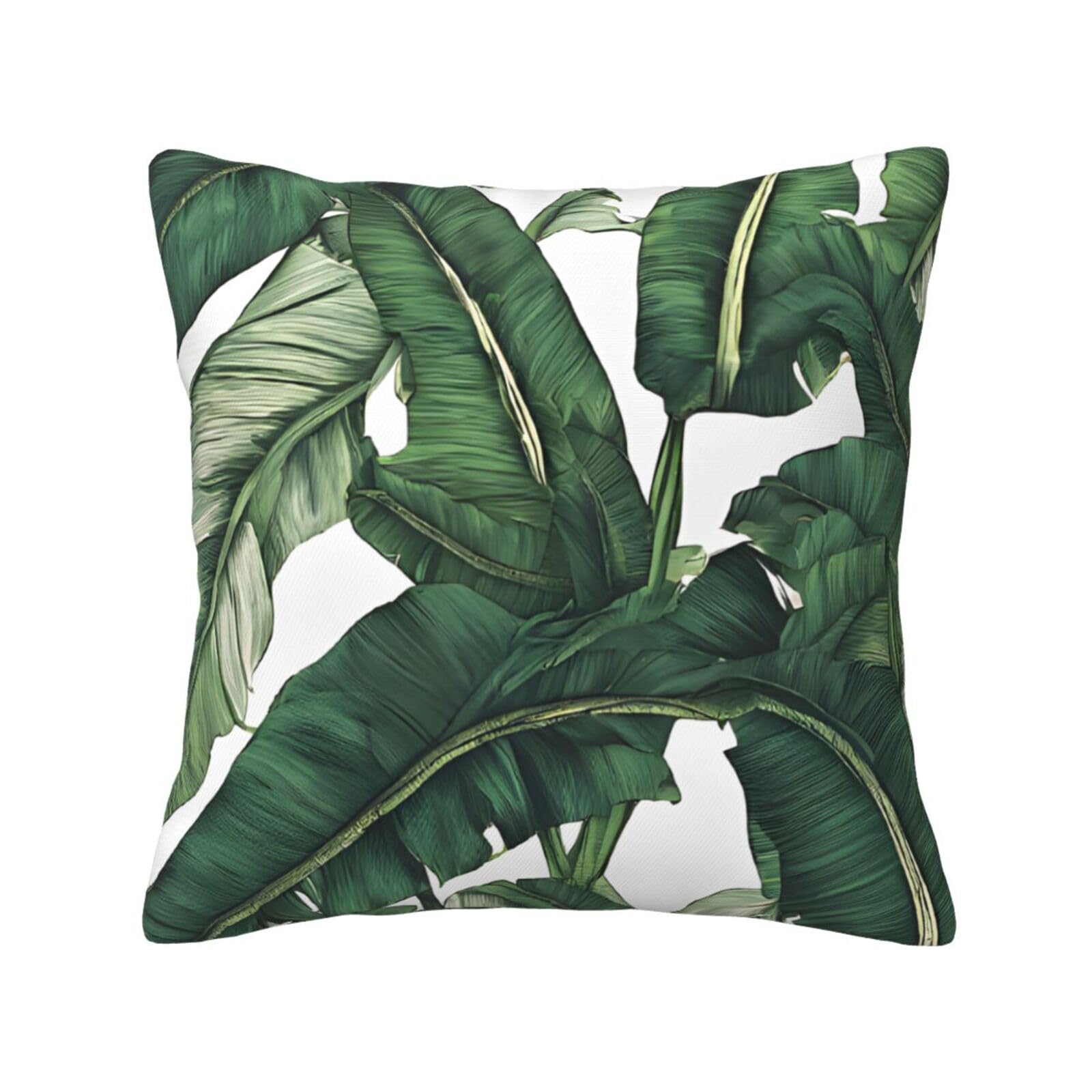 LHFIOHIRG (Tropical Banana Palm Leaves) Decorative Throw Pillow Covers Double-Sided Printed Cushion Covers for Sofa, Couch, Bed, and Home Decor 30 x 30cm