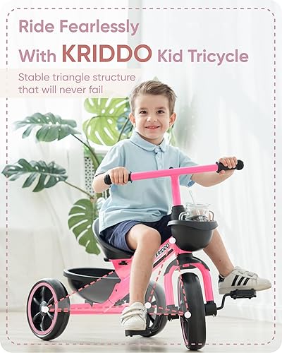 Miniatura 46 de KRIDDO Triciclo para niños de 2 a 5 años - Regalo para niños pequeños - Negro