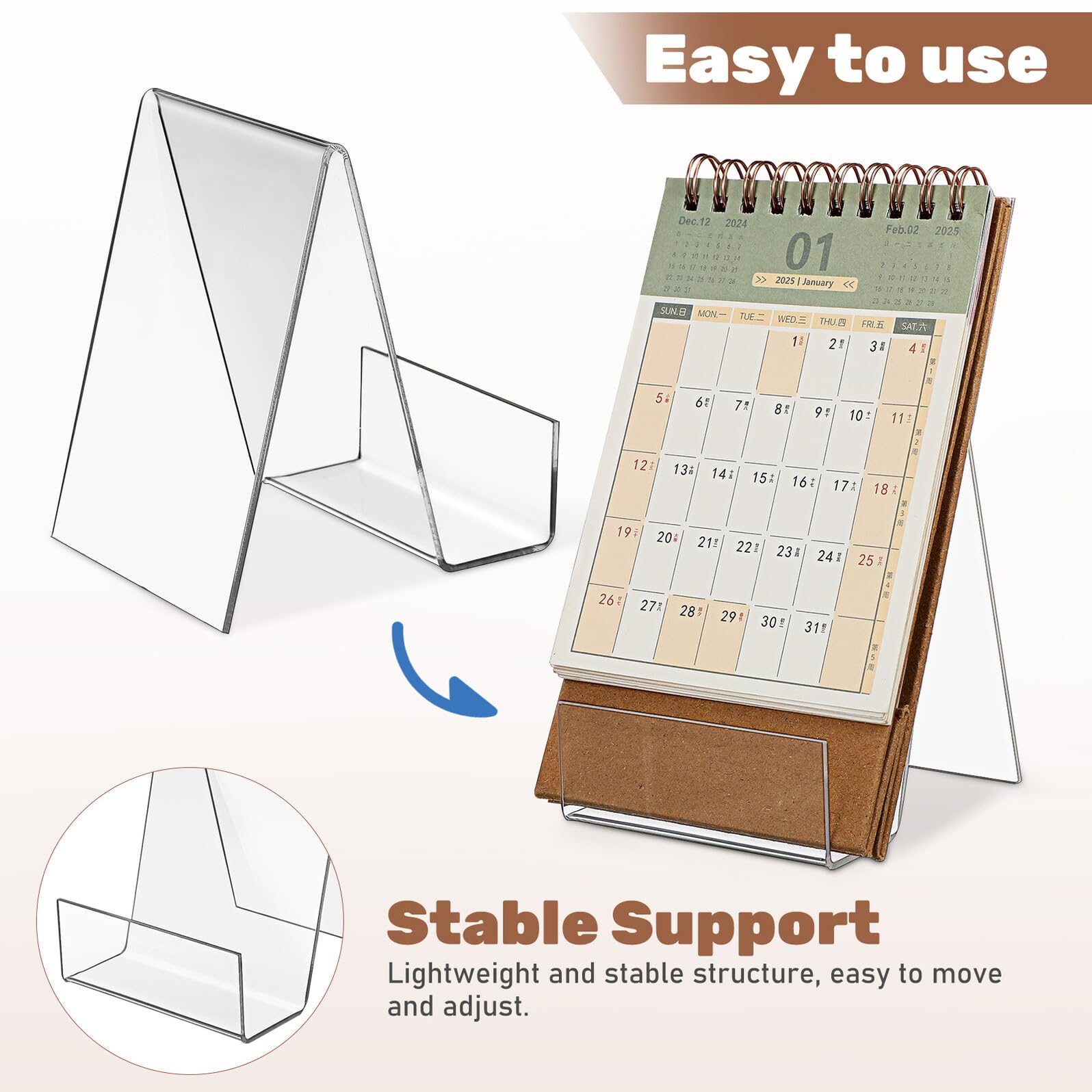 10 Pièces Présentoir Acrylique Transparent Lot Support Stable Multi-usages pour Cartes Postales Magazines Photos