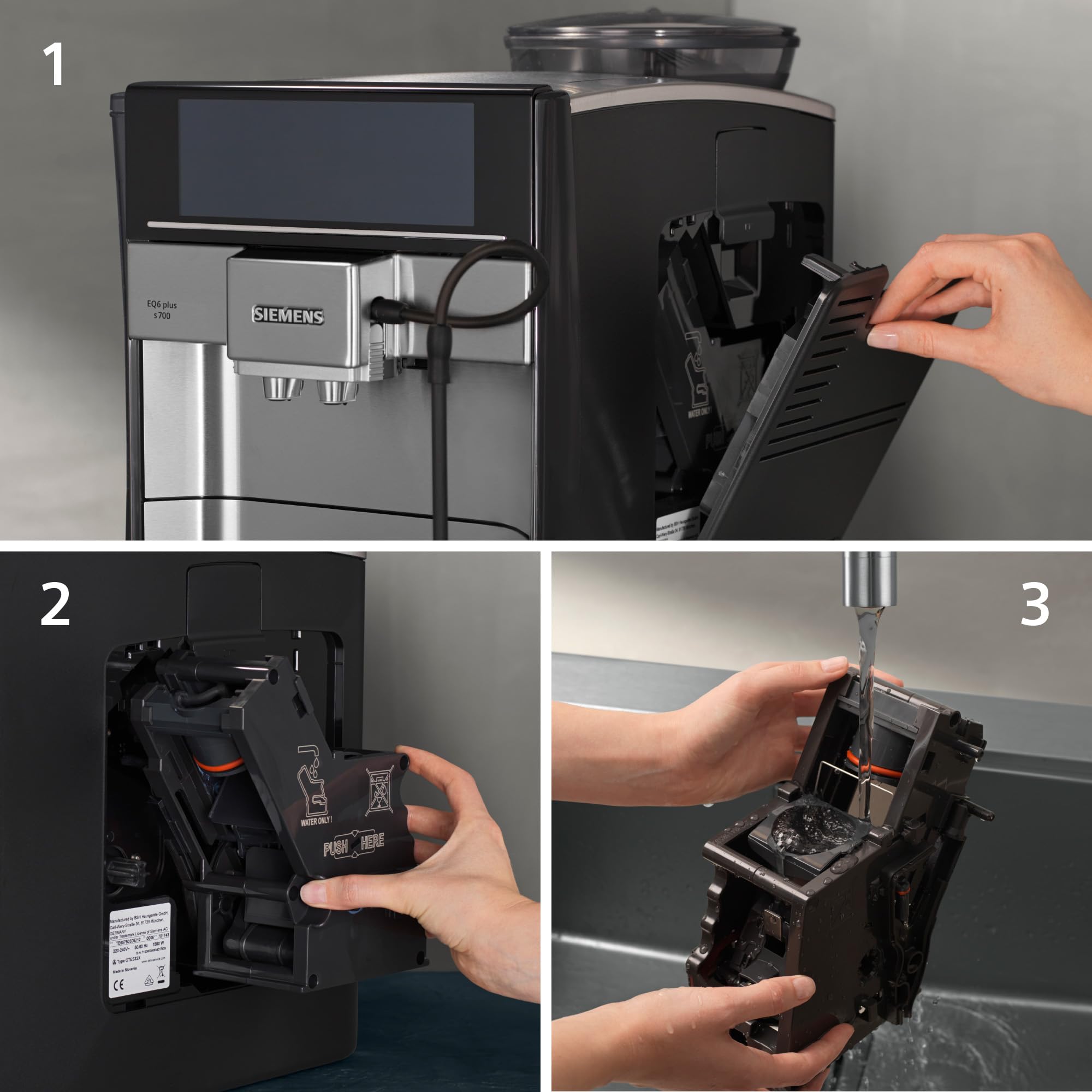 Siemens EQ6 plus s700 Kaffeevollautomat, Milchsystem, 12 Getränke, Keramikmahlwerk, Touchdisplay, Edelstahl
