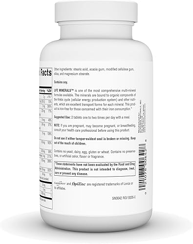 Miniatura 3 de Source Naturals Minerales de vida de alta bioactividad, sin hierro, complejo multimineral Krebs Cycle - 120 Tabletas