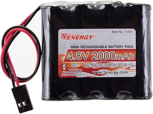 Paquete de baterías RX NiMH Tenergy para receptor 48V 2000mAh con conector Hitec para autos y aviones RC Paquete de baterías RX NiMH Tenergy para receptor 48V 2000mAh con conector Hitec para autos y aviones RC