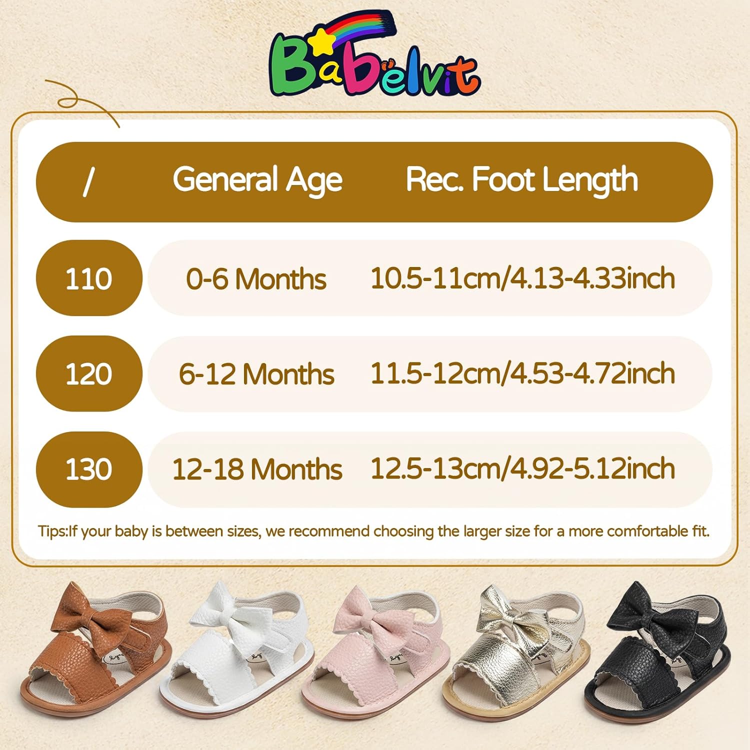 Babelvit Infant Baby Girl Boy Sandals Comfort Premium Summer Outdoor Casual Beach Shoes with Flower Bowknot Anti Slip Rubber Sole Newborn Toddler Prewalker First Walking Shoes