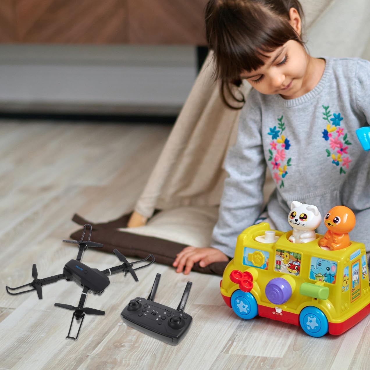Kleine Faltbare Drohne mit Hd-kamera, 800mah Akku und Fernsteuerung, Kunststoff-quadcopter für Kinder, Lange Betriebsdauer und Einfache Bedienung
