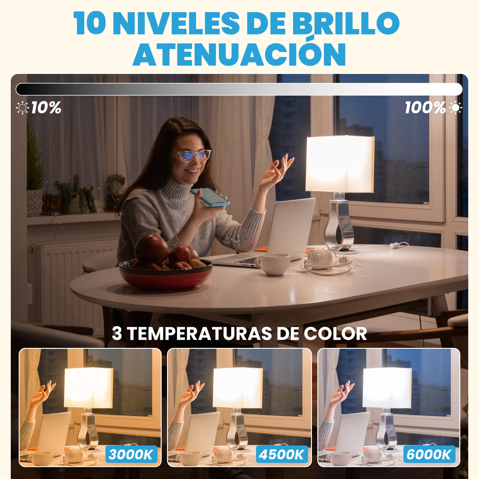 Bombilla Recargable E27 con Mando a Distancia, 3 Temperaturas de Color Regulable Bombilla Inalámbrica sin Electricidad con Batería, USB C Recargable, para Camping, Emergencias(2-unidad)