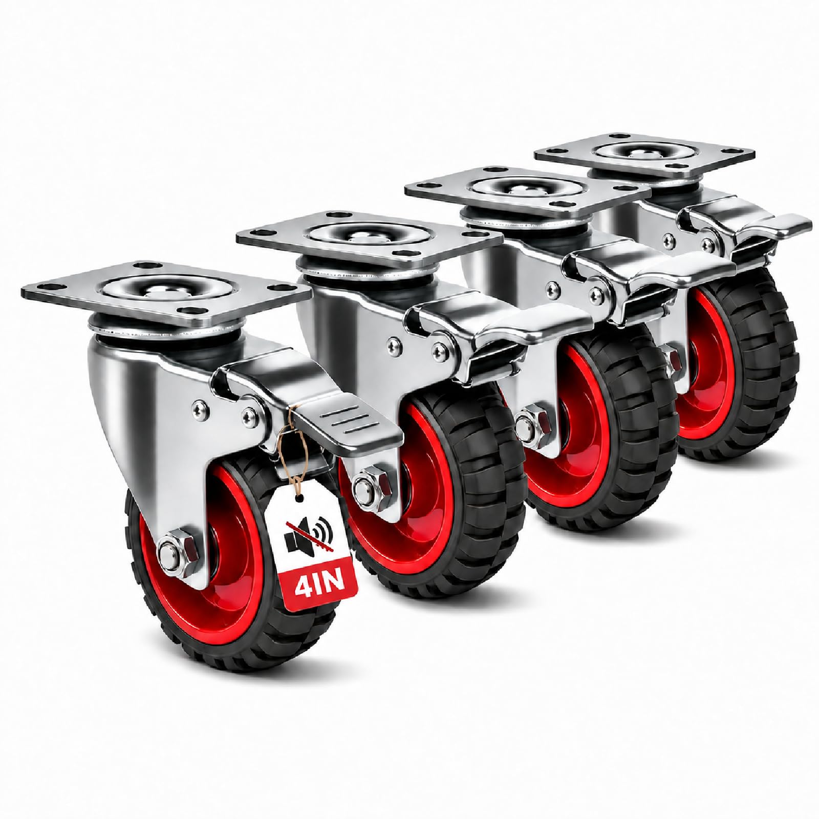 Heavy Duty Caster Wheels with Brakes - 2400LBS Capacity -10 Heavy Duty Caster Wheels with Brakes - 2400LBS Capacity -10