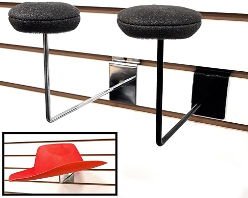 STORE FIXTURES DIRECT Slatwall - Exhibidor de sombrero, estante de exhibición de sombreros Millinery con almohadilla de espuma, cromado, 1 unidad