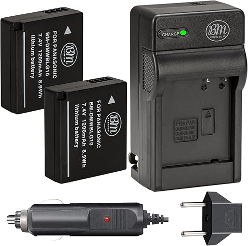 BM 2 DMW-BLG10 Batteries and Charger for Panasonic Lumix DC-G100, DC-ZS80, DC-ZS99, DC-GX9, DC-LX100 II, DC-ZS200, DC-ZS70, DMC-GX80, DMC-GX85,
