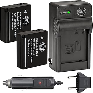 BM 2-Pack of DMW-BLG10 Batteries and Charger for Panasonic Lumix DC-G100, DC-ZS80, DC-GX9, DC-LX100 II, DC-ZS200, DC-ZS70, DMC-GX80, DMC-GX85, DMC-ZS60, DMC-ZS100, DMC-GF6, DMC-GX7K, DMC-LX100K Camera