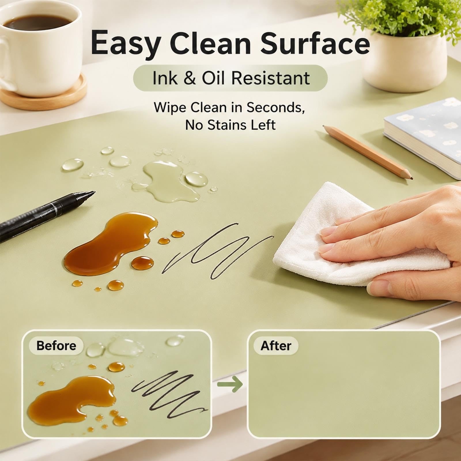 Sottomano Scrivania Silicone, Tappetino Scrivania Grande Desk Mat