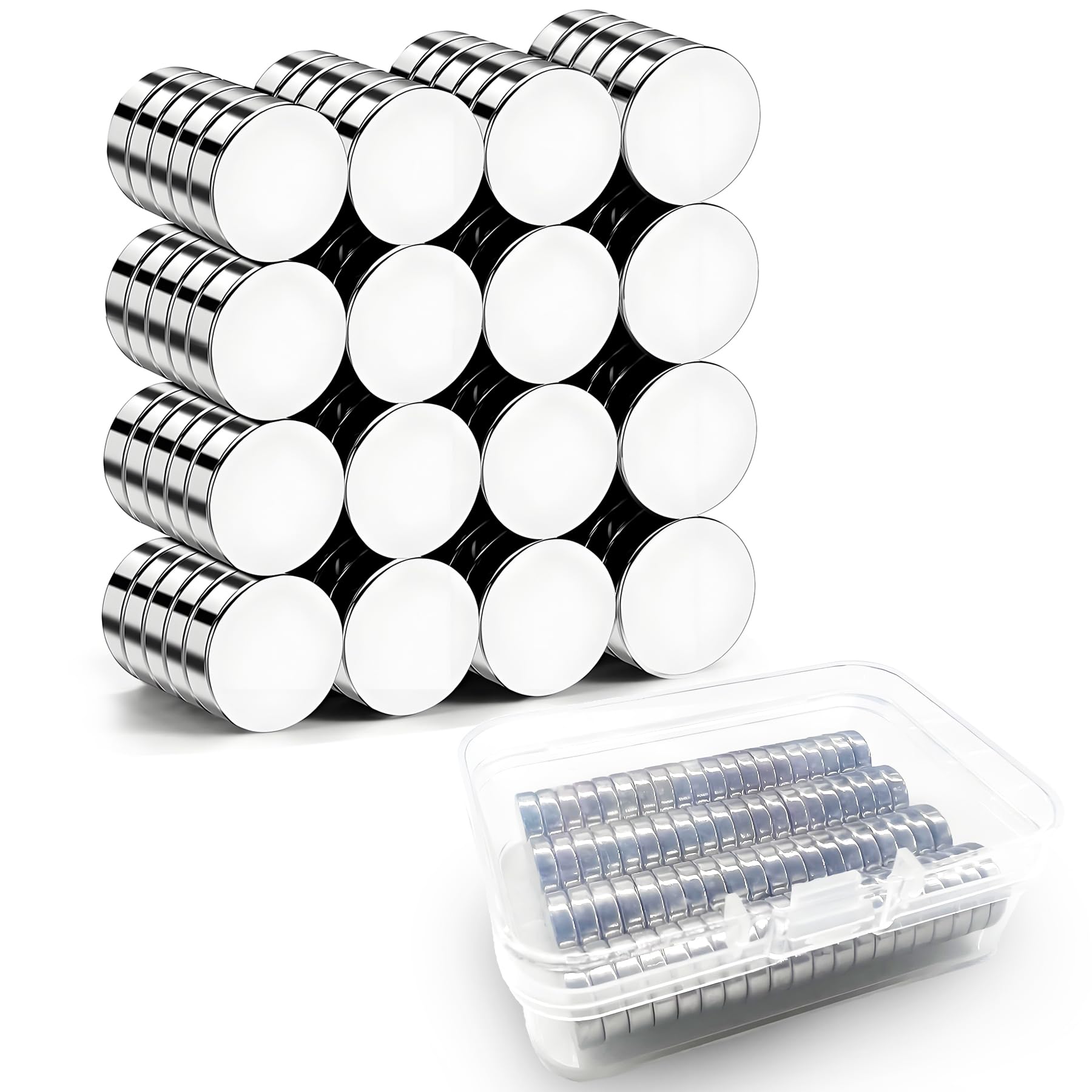 80 Piezas Imanes de Neodimio,10mm x 3mm Imán Redondos de Tierra RARA Potentes y Pequeños,para Pizarra Magnética,Tablón de Anuncios,Neveras y Manualidades