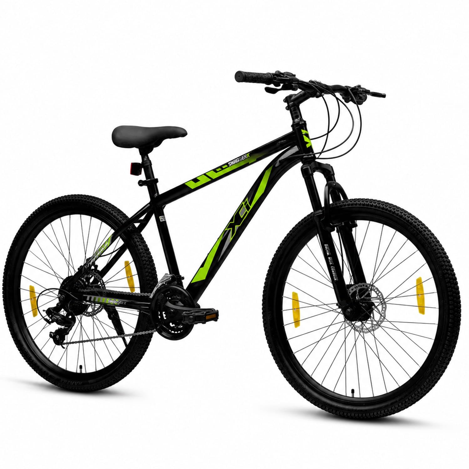 XCi Swagger X 2.0 Mountain Bike | 26-Inch Tyres | 21-Speed Shimano Gears | Tuff Shox Suspension | Mechanical Disc Brakes | Youth 12+ Years |17-Inch Ultra Light Steel Frame | Black Green-image-30