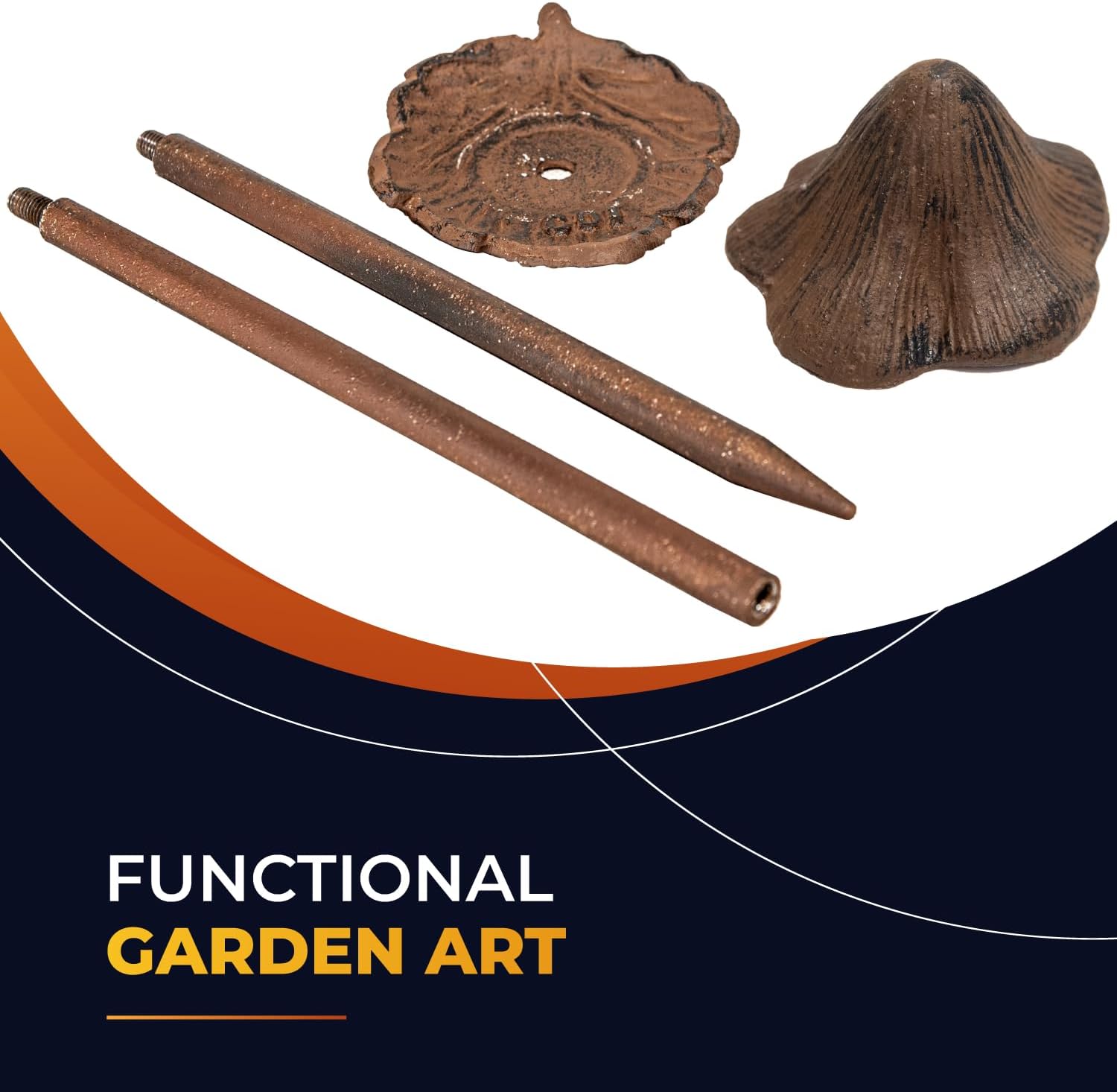 Carvers Olde Iron Decorative Garden Hose Guide Stake – 19" Solid Aluminum Heavy Duty Hose Protector for Landscaping, Flower Beds & Yard Edging - Mushroom