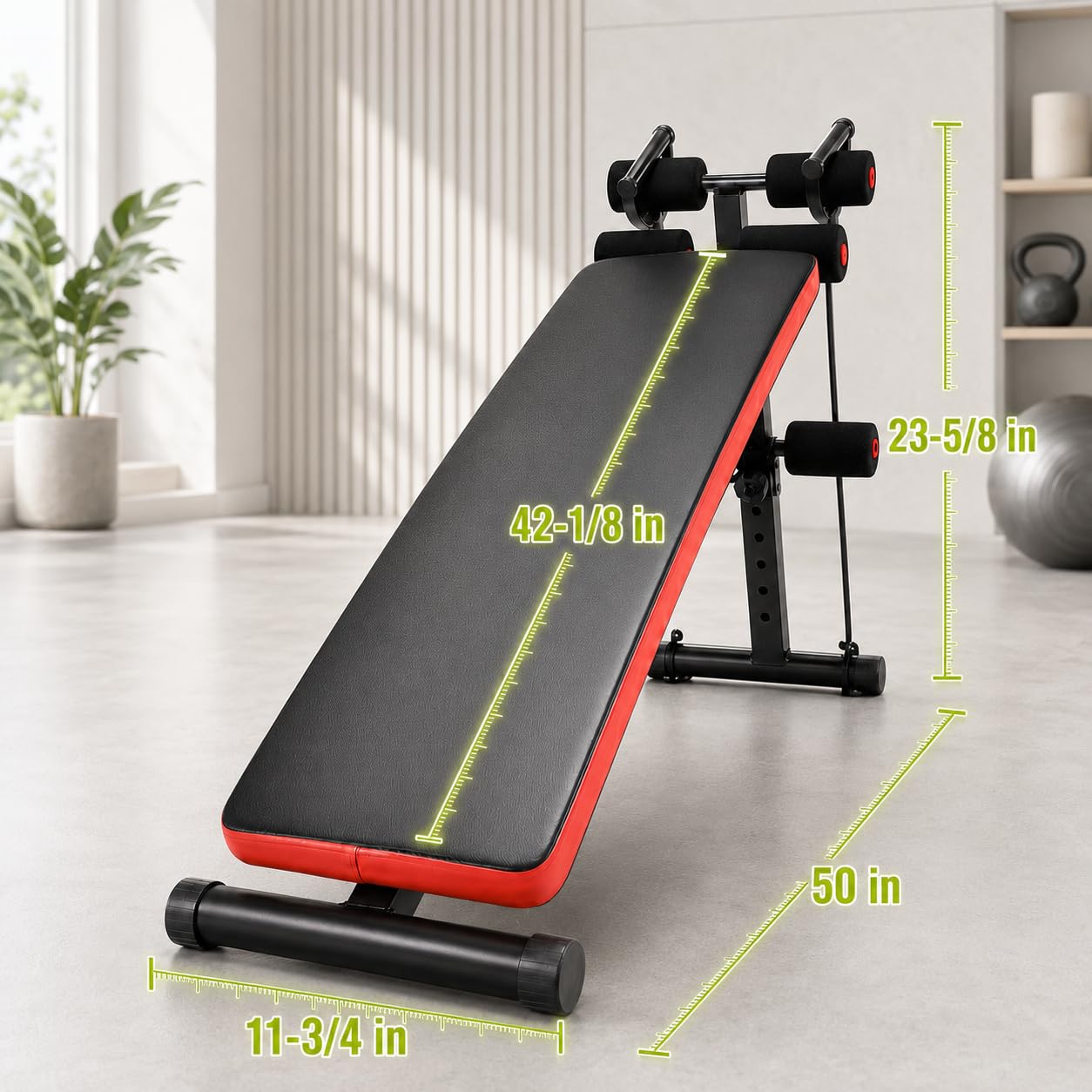 Adjustable Decline Ab Bench Foldable Sit Up Bench for Home Gym Core Training 440 lb Capacity