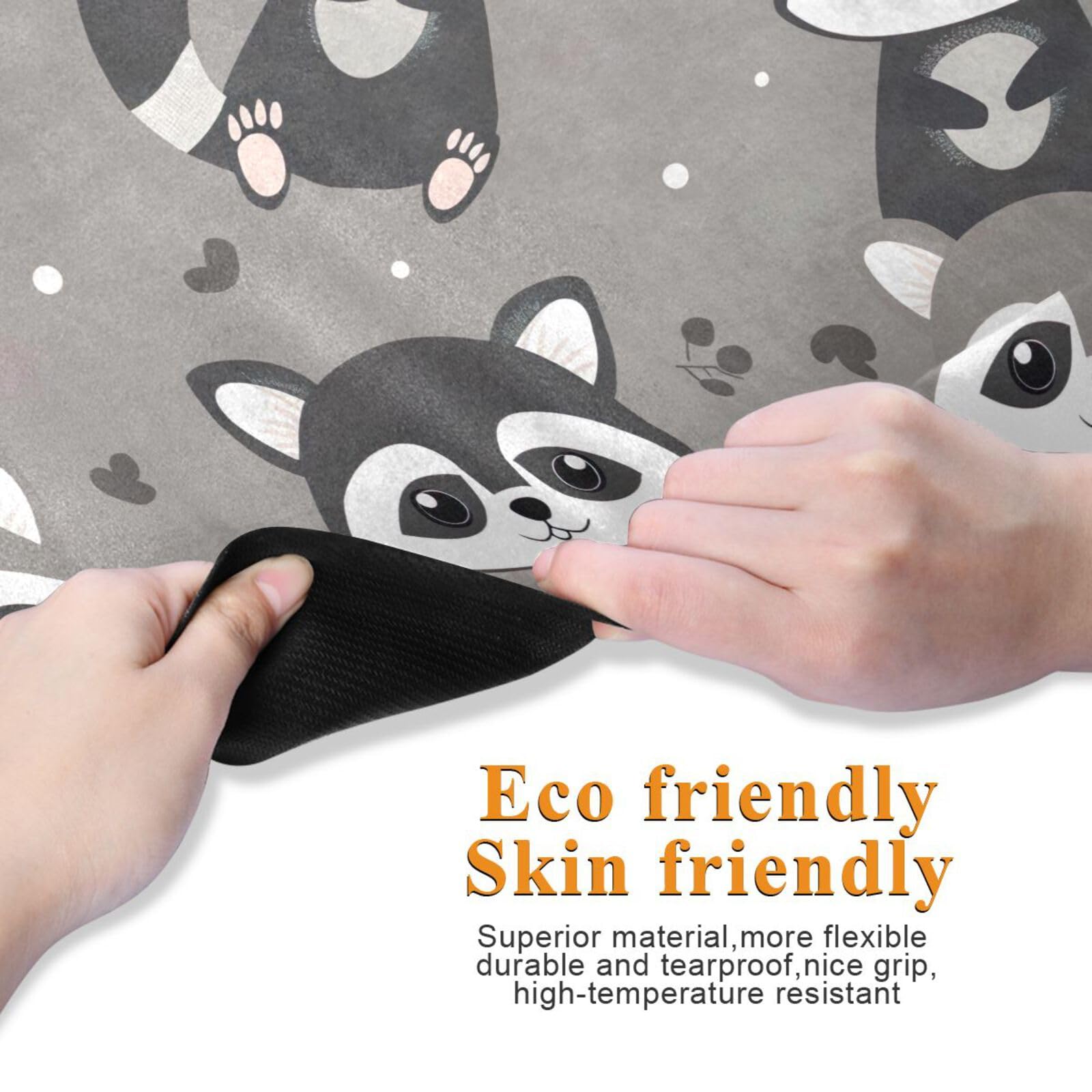 Coikll Raccoon Yoga Mat Non Slip Thick Pilates Fitness Mats Portable Exercise Mats for Home Workout Gym 71 * 26 inches