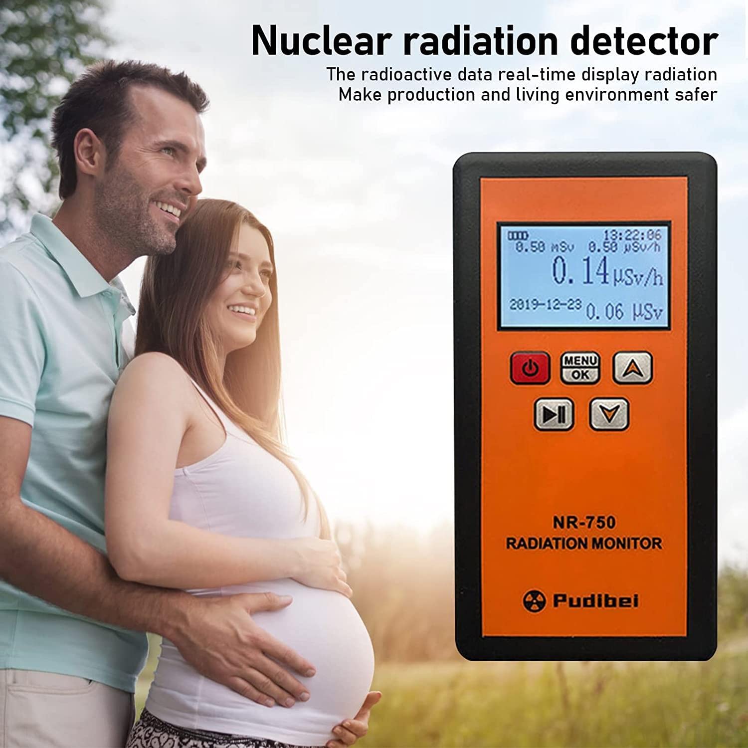 Handheld Nuclear Radiation Meter, Professional Geiger Counter Portable Dosimeter, Multifunctional Radioactive Detector for Electromagnetic Radiation, Y X Ray Tester