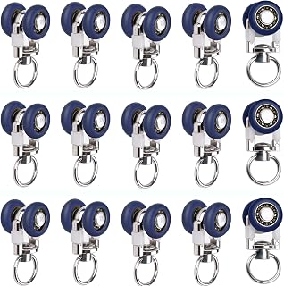 Surf turtle Curtain Glider Hooks 15 PCS Mute Wheel Rollers Track Rail Runner,Ball Pulley Windows Shower Curtain Tracks for Ceiling, Wall, Room Divider(11mm)