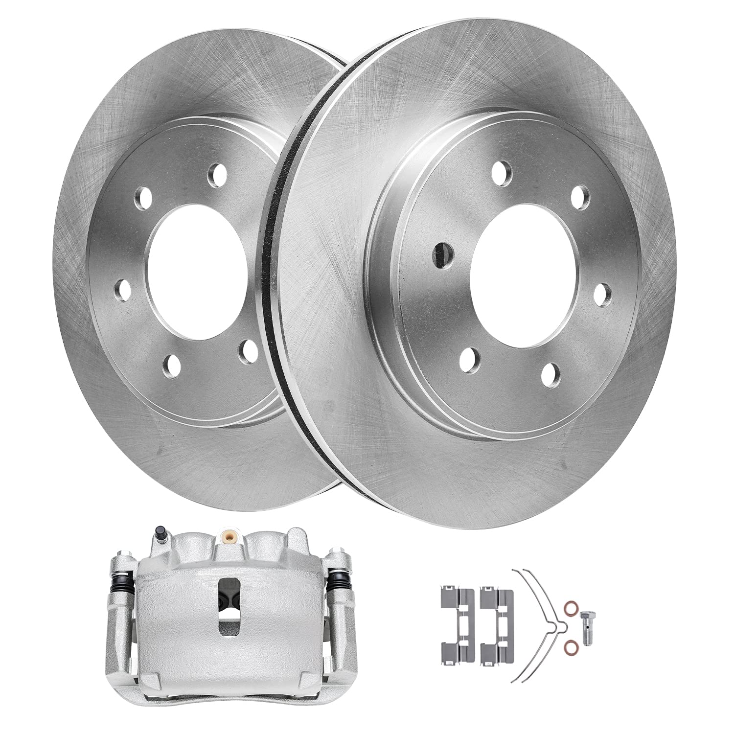 Detroit Axle - 4WD Front Disc Rotors Driver Side Brake Caliper Replacement