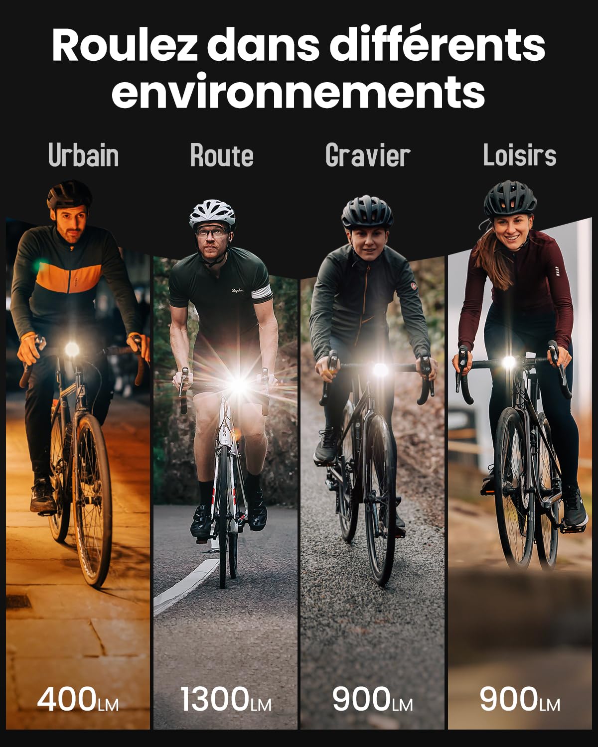 Magicshine Hori1300s Feux de Vélo Rechargeable USB-C Étanche IPX6