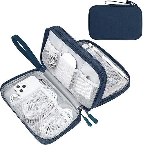 Miniatura 35 de FYY Organizador electrónico, organizador de cables de viaje, bolsa organizadora de cables electrónicos, funda de transporte, portátil, impermeable,