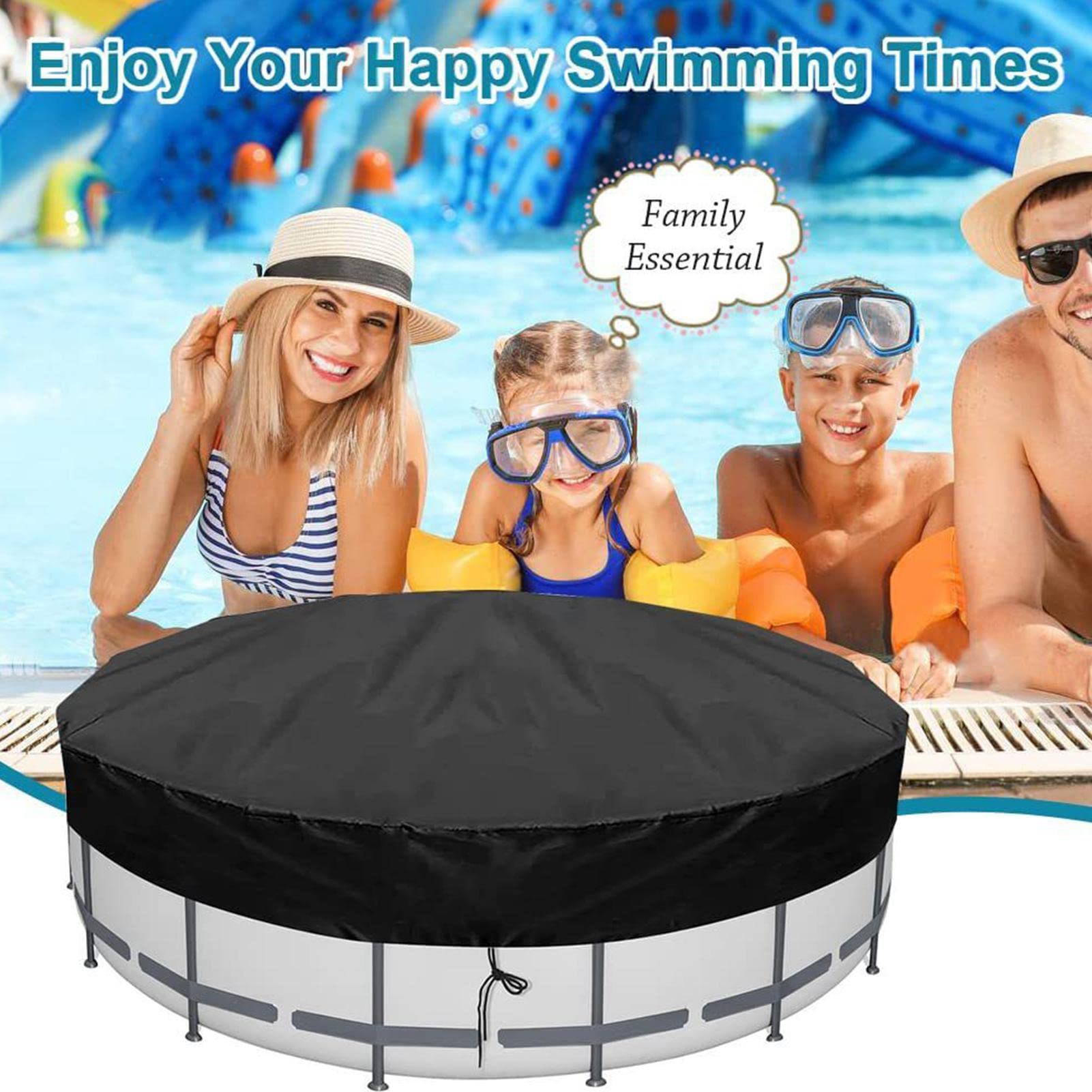 Cubierta redonda para piscina de 180 cm, cubierta solar para piscinas sobre el suelo, piscina enterrada, bañera de hidromasaje y cama elástica, cubiertas redondas impermeables y a prueba de polvo pa