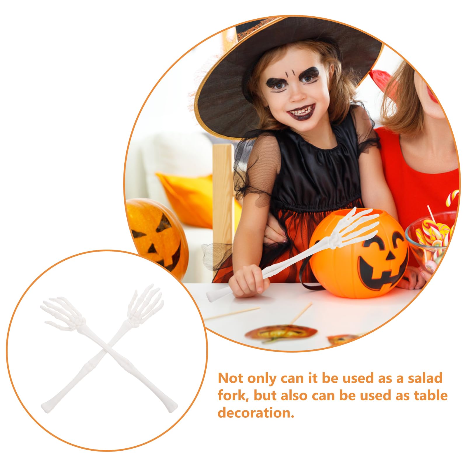 Gadpiparty 1 Paar Halloween Skelett-Salatzange Mit Realistischer Skeletthand Für Party-Deko Und Spukhaus Requisiten 12.6X2.6X1.2 Zoll