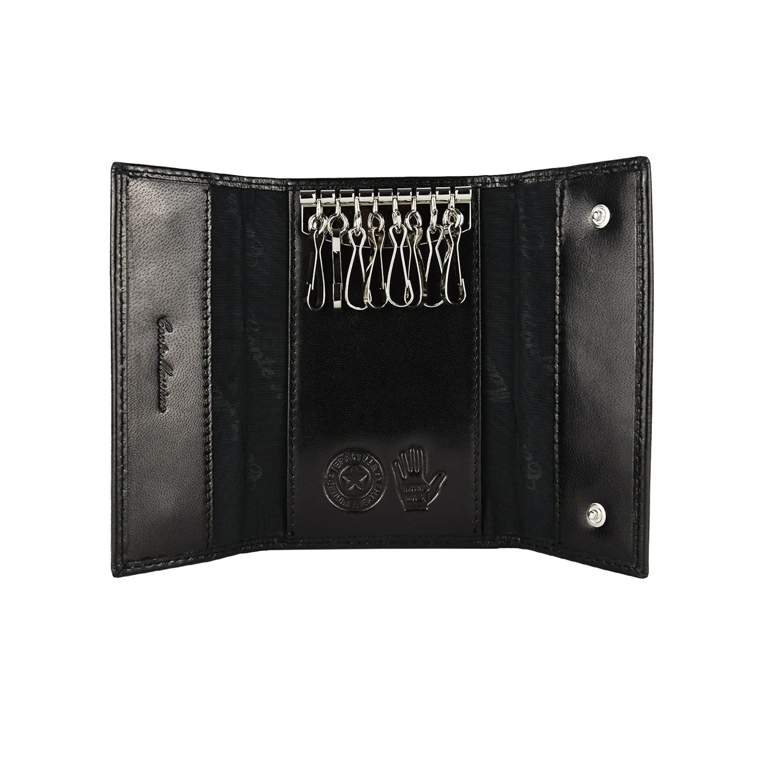 CM Conte Massimo CONTE MASSIMO Llavero para hombre y mujer de piel auténtica sin caja, Negro, Talla única