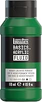 Vista 1 de Liquitex BASICS Pintura Acrílica Fluida, Botella de 118ml (4 oz), Tono Verde Hookers Permanente
