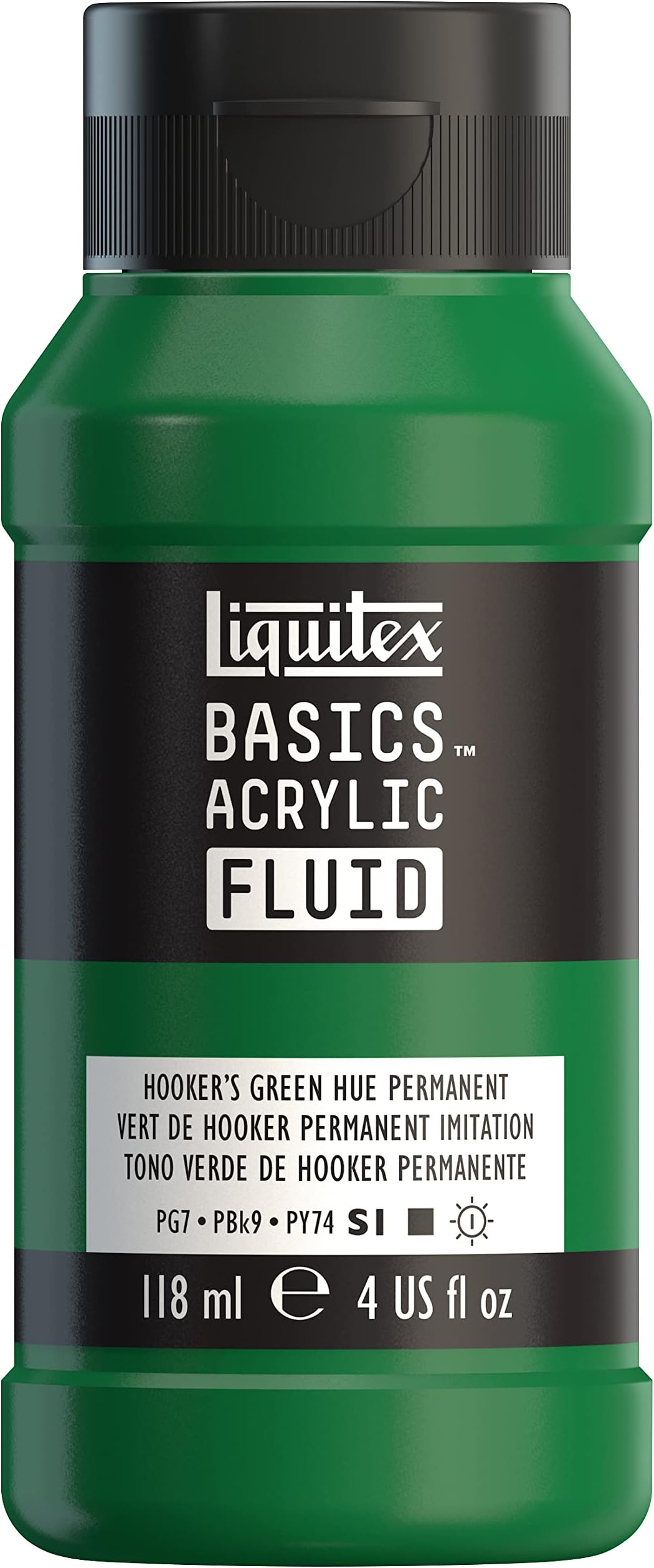 Liquitex BASICS Acrylic Fluid Paint, 118ml (4-oz) Bottle, Hookers Green Permanent Hue