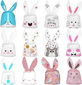 36 Sacchetti Regalo A Forma Di Orecchie Di Coniglio - Per Caramelle E Bomboniere - 12 Stili Colorati - Foto 12