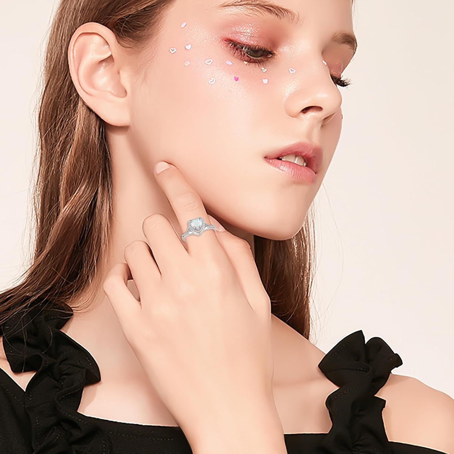 Heart Urn Ring for Ashes for Women - 925 Sterling Silver Opal Cremation Rings Memorial Keepsake Jewelry for Loss of a Loved One - Image 2