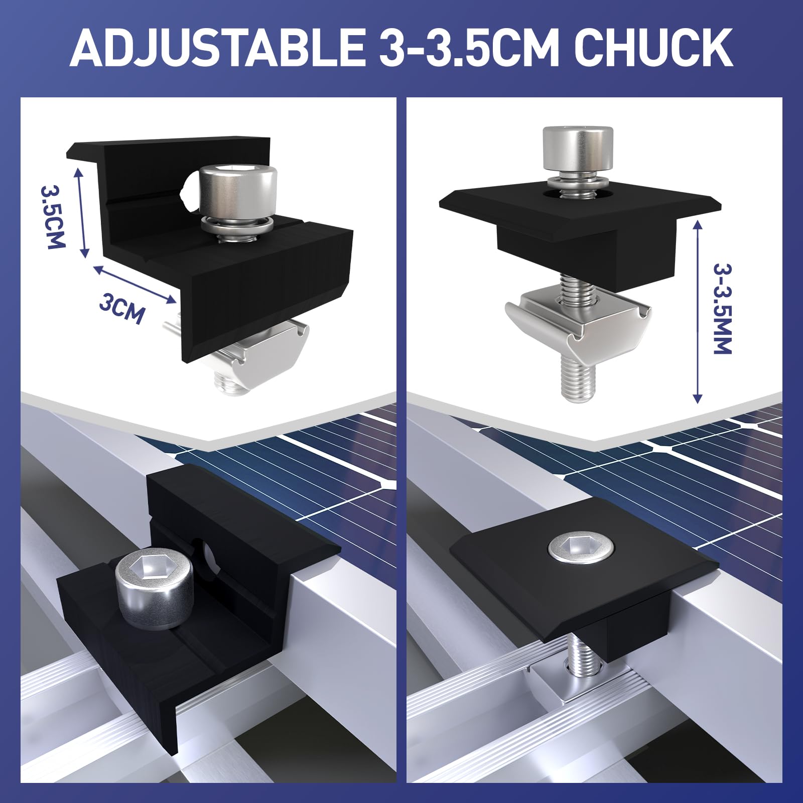 Supporto per modulo solare, fissaggio fotovoltaico su bitume, set montaggio 4 moduli PV