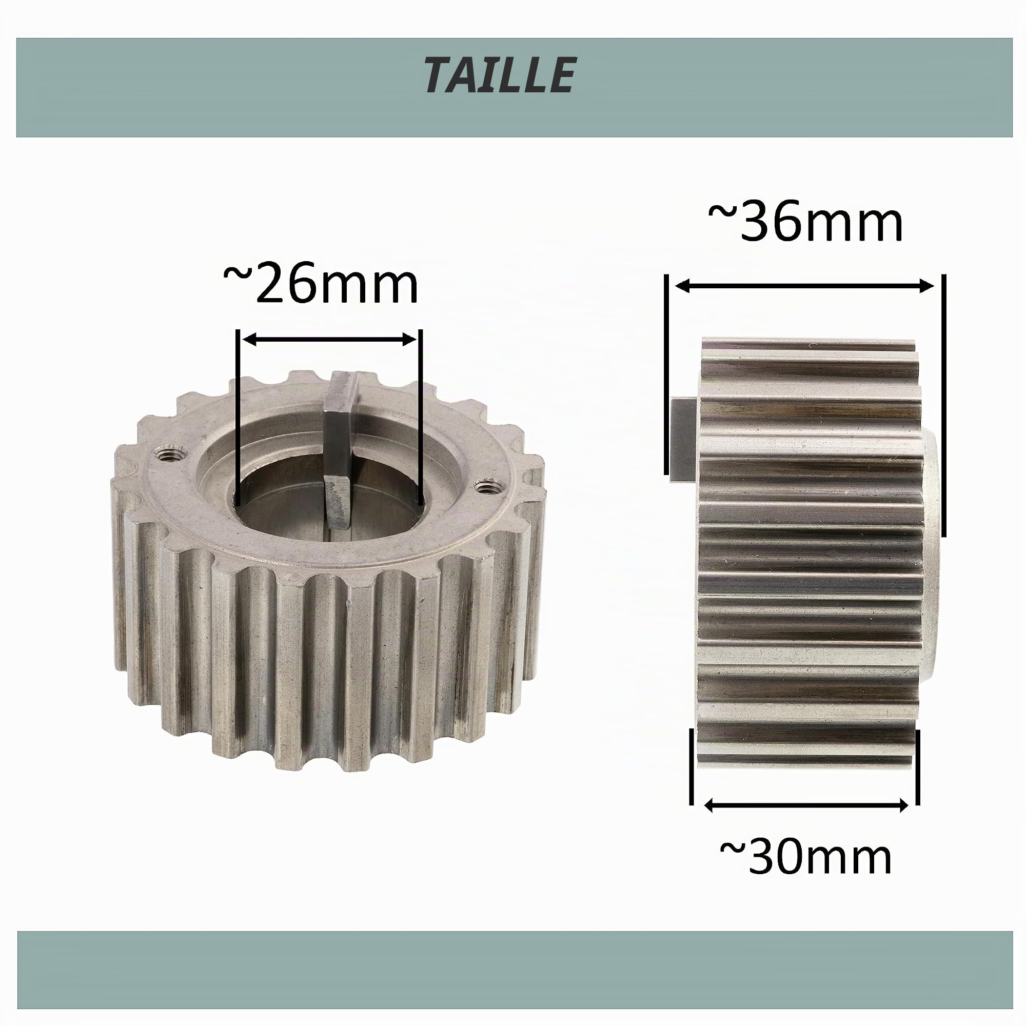 AERZETIX - C43388 - Pignon de vilebrequin - compatible avec numéros ОЕ 8200029646, 8200313627, 8200371496