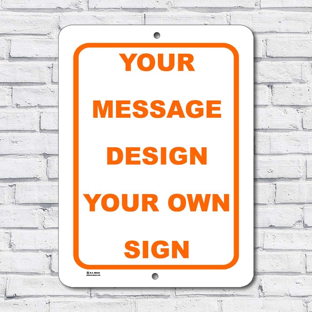 Personalized custom White 007 Aluminum Metal Sign With Your Name! (9x12 White w/ Black, Vertical) : Office Products