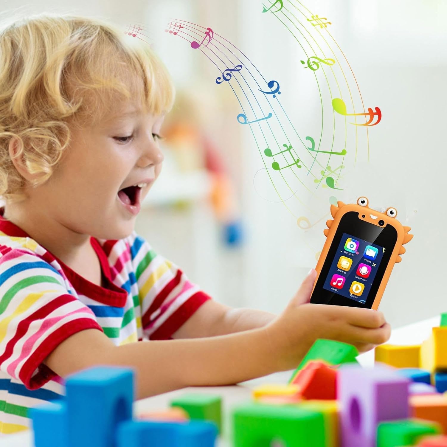 キッズスマートフォンおもちゃ、子供用スマートフォンおもちゃ | ビスタプリントカメラ付き幼児向けスマートフォン教育玩具,音楽プレーヤ