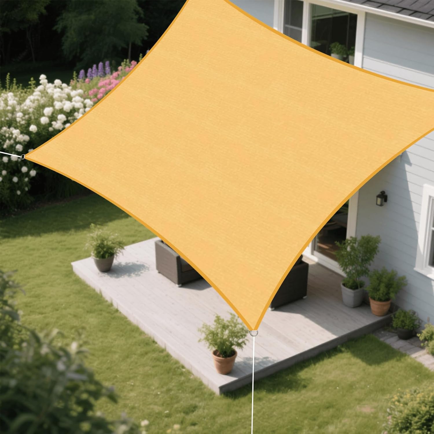Sun Shade Sail Heavy Duty UV Protection Sunshade for Backyard Garden Deck, Waterproof Sun Sail Shade,12×16FT Rectangle Sand Shade Canopy for Outdoor Patio, Outdoor Sun Shades for Patio Cover