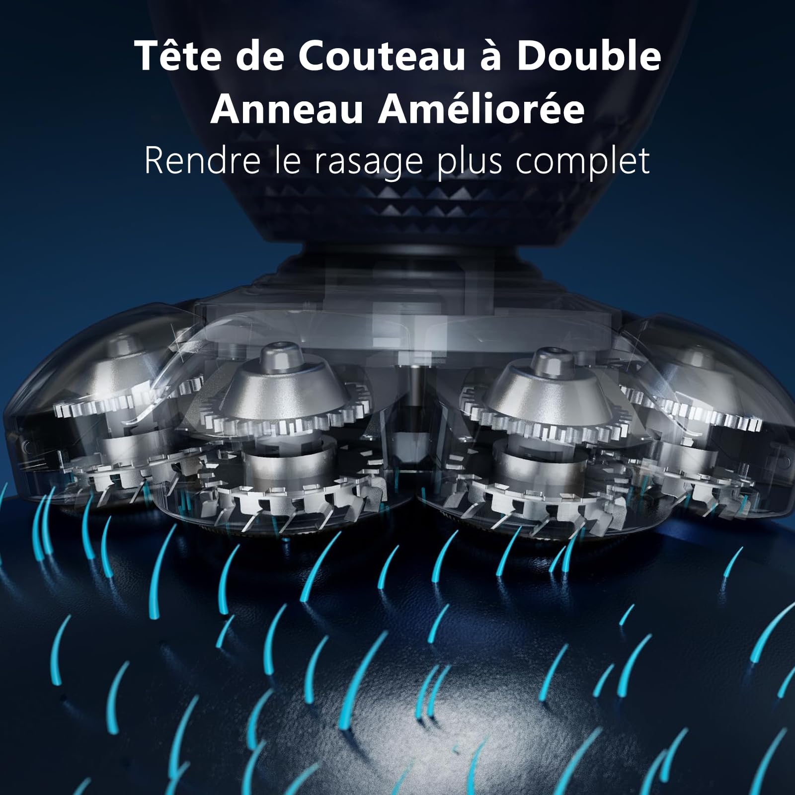 Rasoir Electriques Hommes, 5 en 1 Rasoir Crane à Tête Chauve Rotatives USB Rechargeable, Ensemble de Rasoir Chauve Imperméable et à sec Flottant 7D, Rasoir Nez Ave écran LED et Brosse pour le Visage