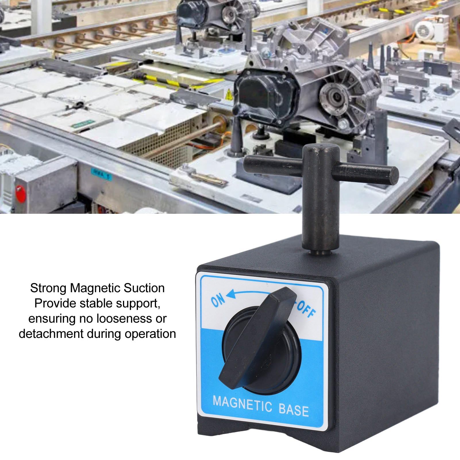 Base Magnétique Magnétique 100 Kg Force D'aspiration 100 Kg Force M8 Contexte de Base Magnétique avec Interrupteur pour le Traitement Mécanique