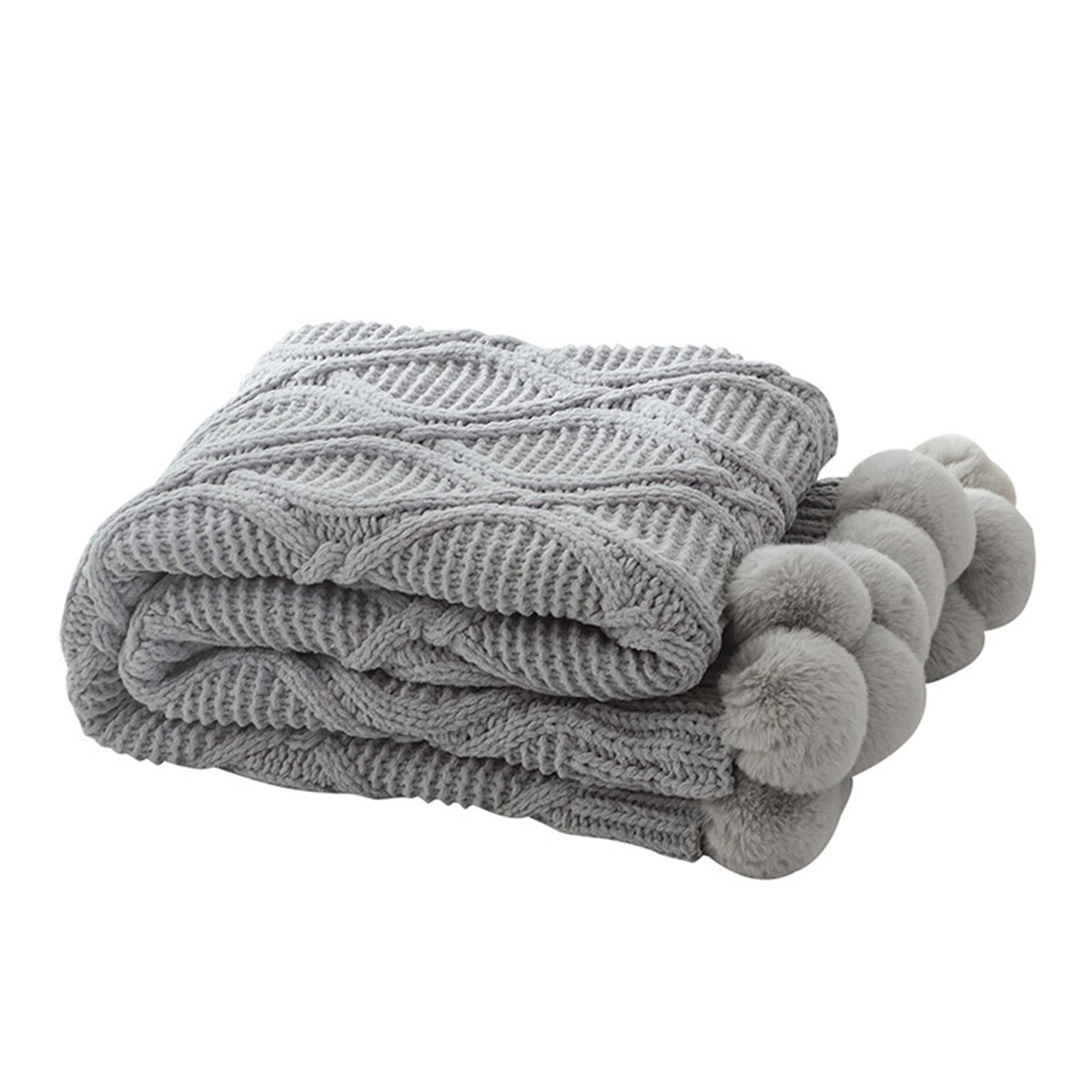 Jeté En Chenille Tricoté Main - Couverture Douce Pour Canapé Ou Lit, Vert Sauge, 127x152 Cm, Certifié OEKO-TEX