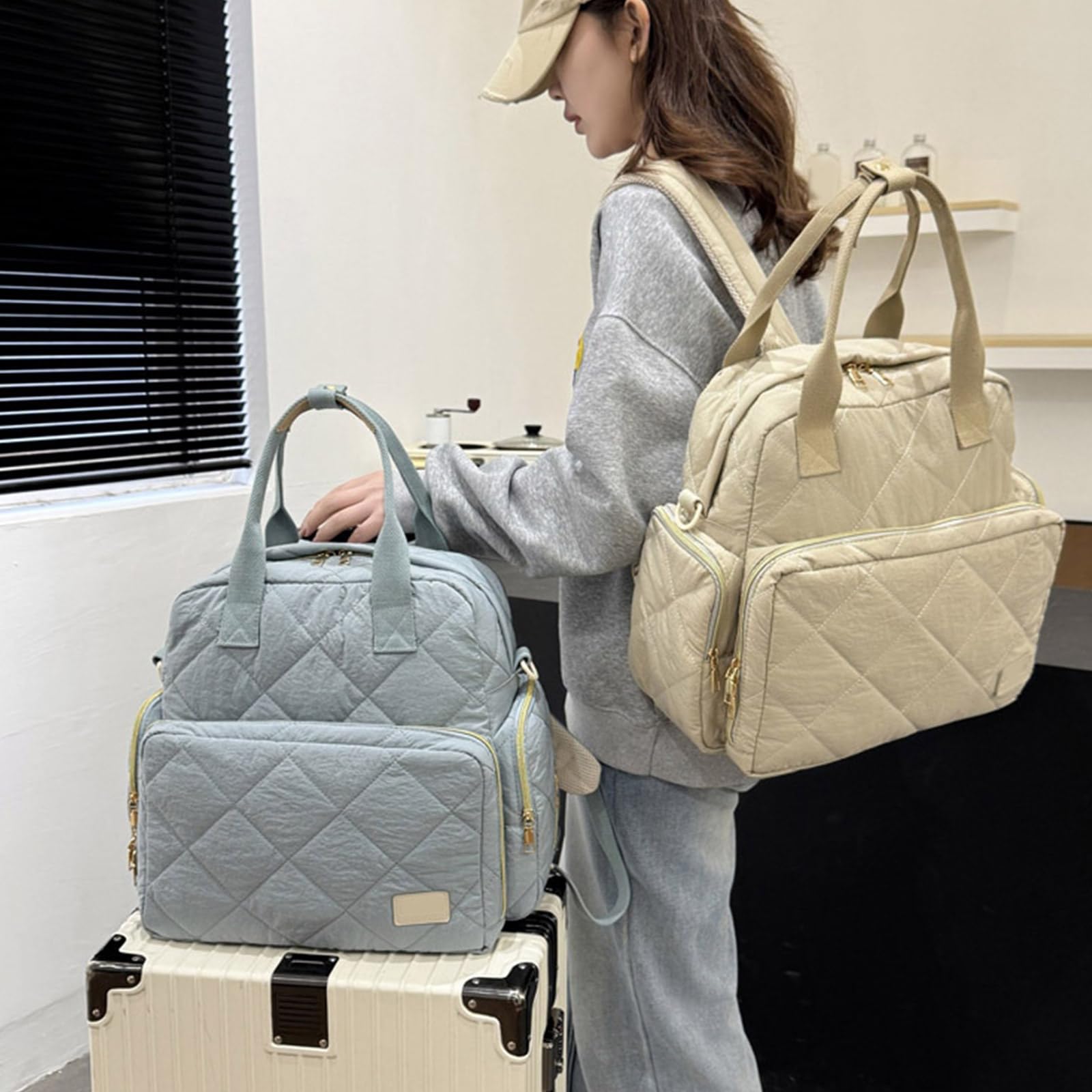 Sac à langer résistant à l'usure, grande capacité, sac de maternité, résistant aux éclaboussures, plusieurs compartiments, sac à main, sac à dos, séparation humide et sèche