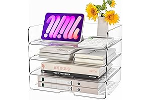Clear Acrylic Organizer, Pack of 4 Paper Letter Trays
