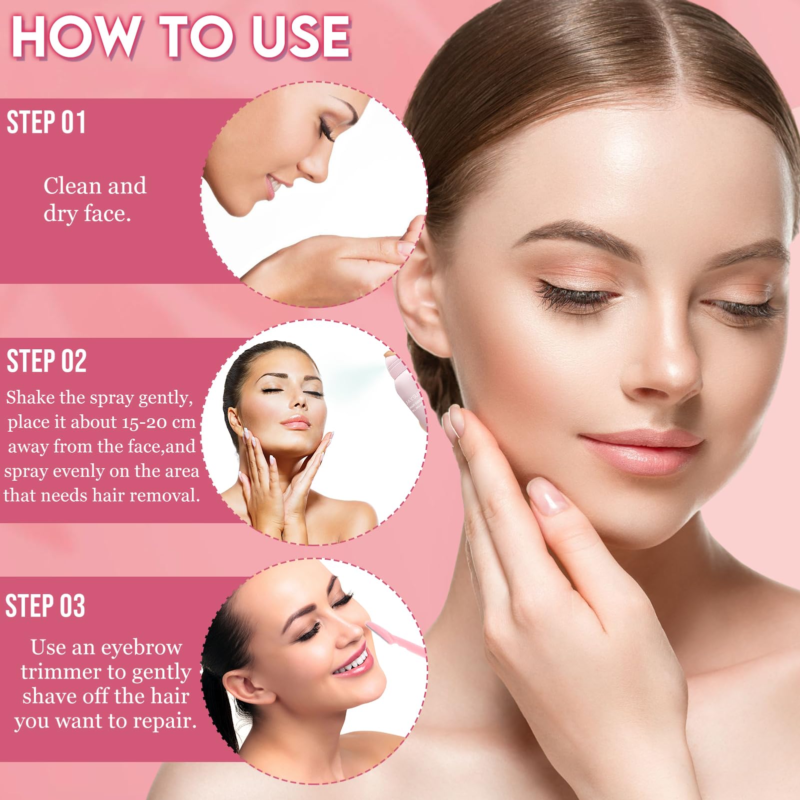 Spray identificador de cabello para afeitado facial Herramienta de dermaplaning Depilación