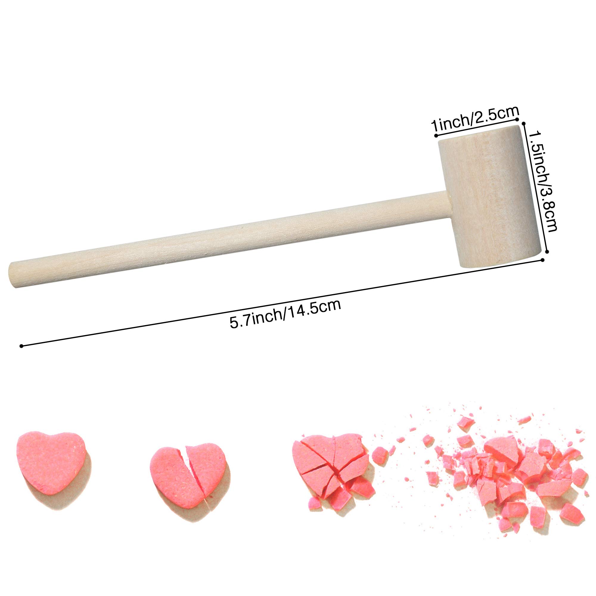 Lot 100 Mini Marteaux Bois En Forme De Cœur – Maillet Cassable Chocolat Enfant – Idée Cadeau Saint-Valentin Noël